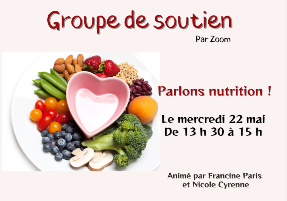 GROUPE DE SOUTIEN - PARLONS DE  NUTRITION !