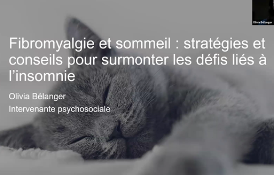 Fibromyalgie et sommeil : stratégies et conseils pour surmonter les défis liés à l'insomnie [atelier du 29 avril 2024]