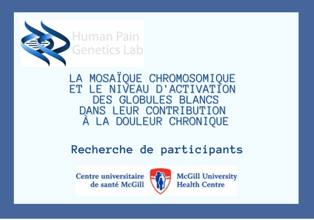 ÉTUDE DE McGILL SUR LA FIBROMYALGIE - RECHERCHE DE PARTICIPANTS